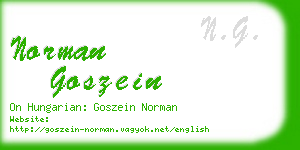 norman goszein business card